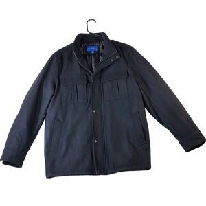 APT 9 Mens Black Wool‎ Blend Military Style Jacket Size Medium